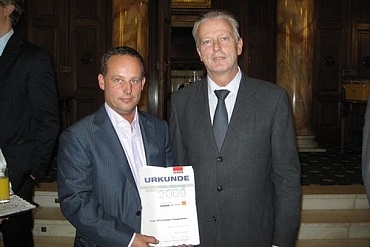 Auszeichnung als Top-100-Jungunternehmer 2009 in Wien