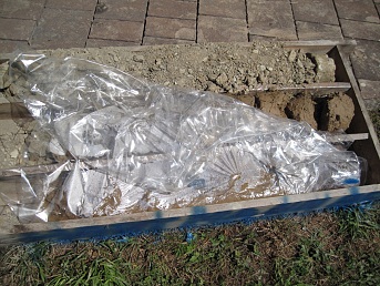 Bohrkerne aus einer Kernbohrung, sortiert in Kernkisten